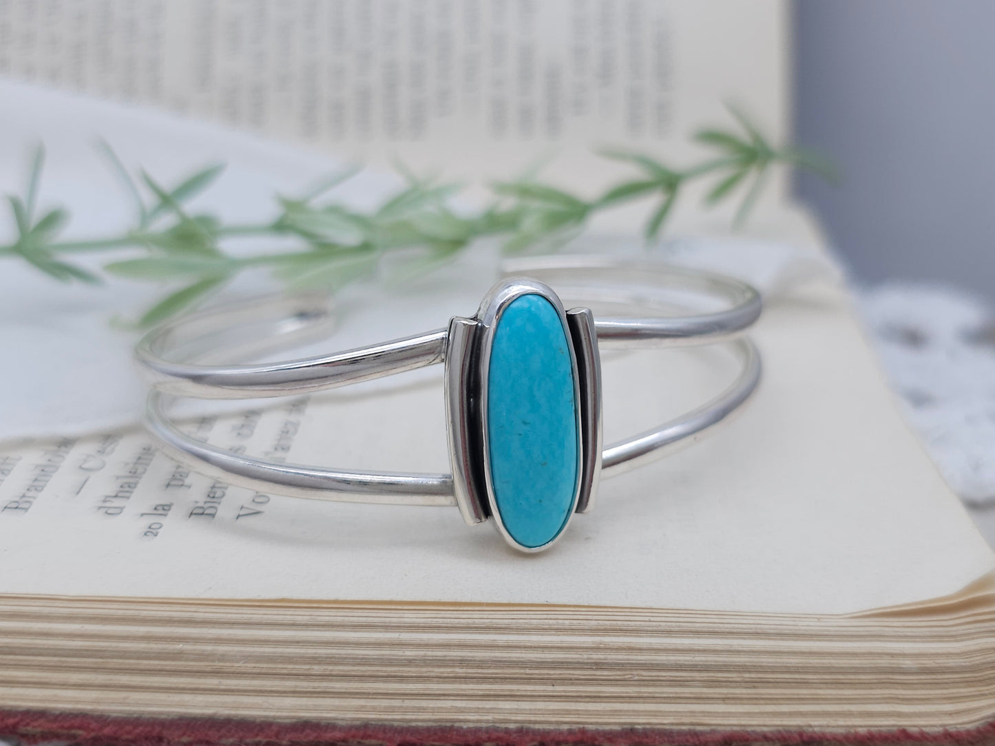 Sterling Silver & Kingman Turquoise Cuff