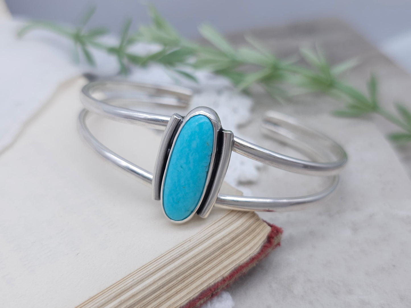 Sterling Silver & Kingman Turquoise Cuff