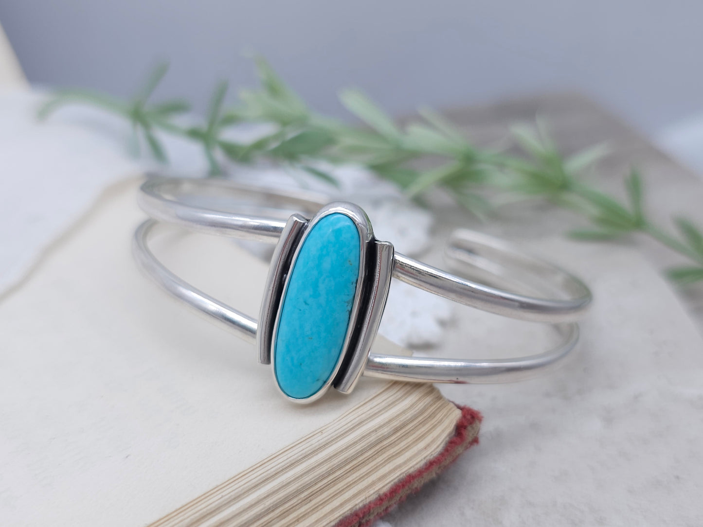 Sterling Silver & Kingman Turquoise Cuff