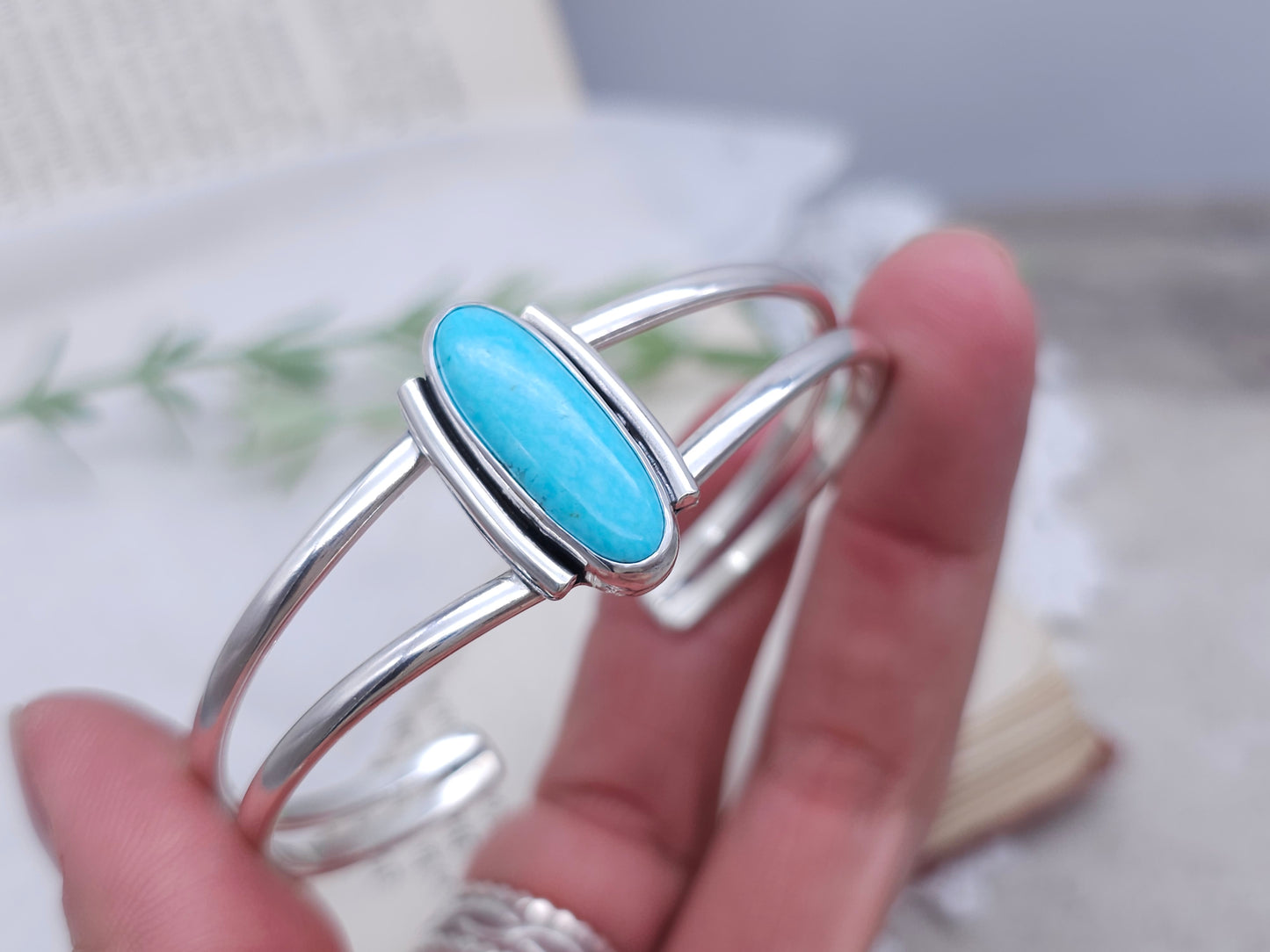 Sterling Silver & Kingman Turquoise Cuff