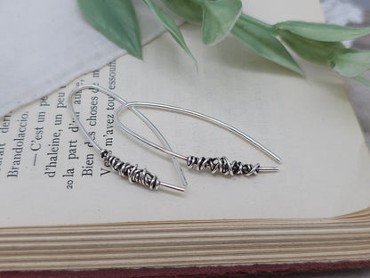 Sterling Silver Wrapped Threader Earrings