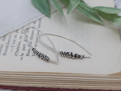 Sterling Silver Wrapped Threader Earrings