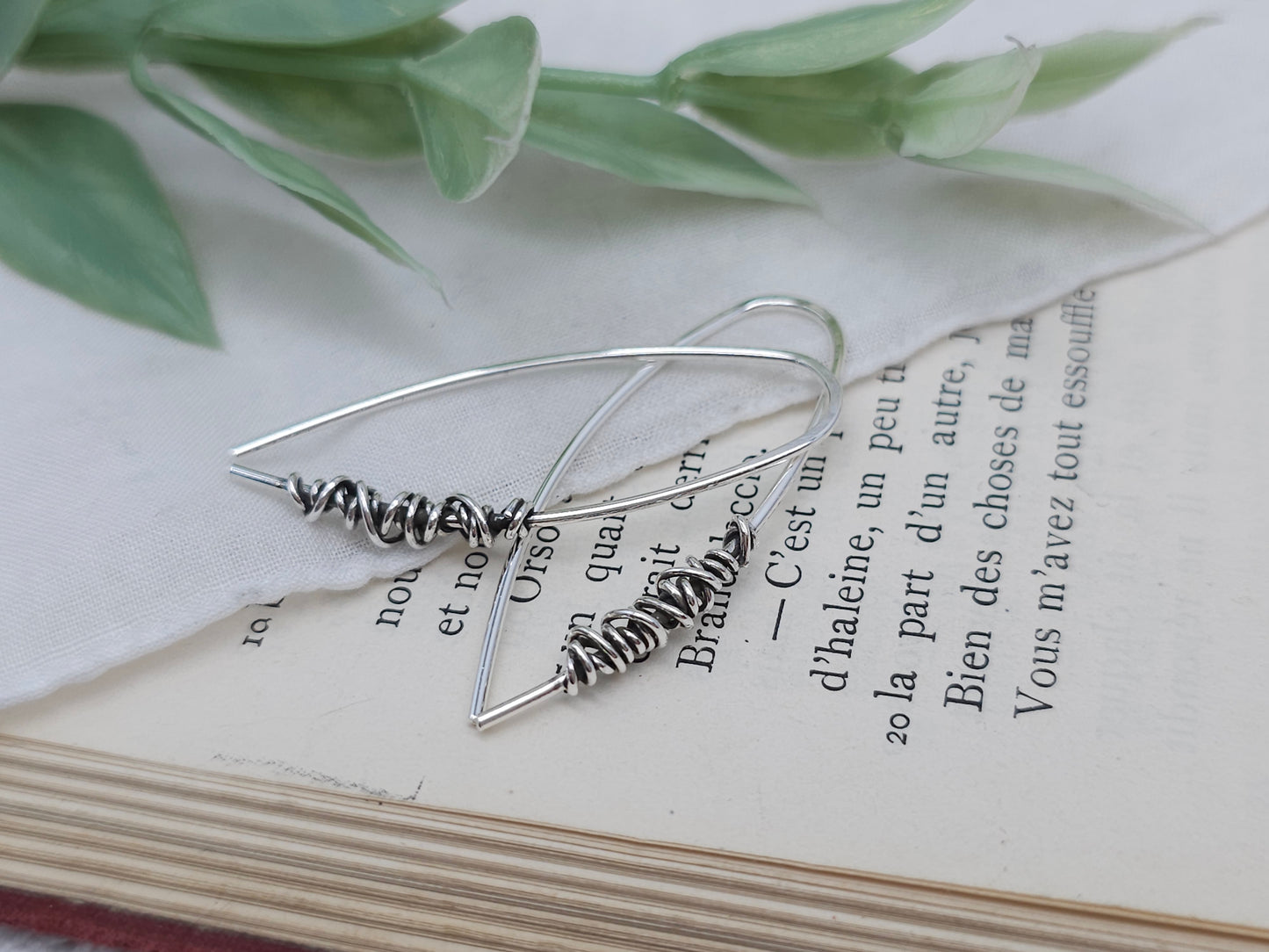 Sterling Silver Wrapped Threader Earrings