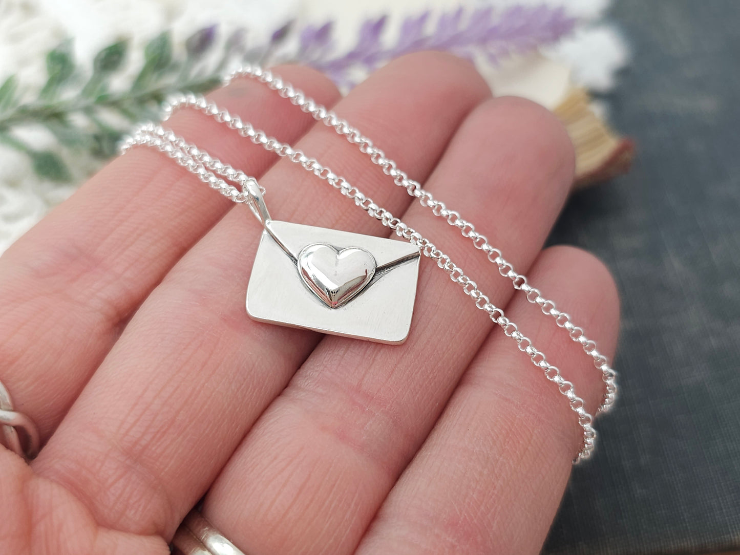 Sterling Silver Heart Envelope "Love Letter" Necklace