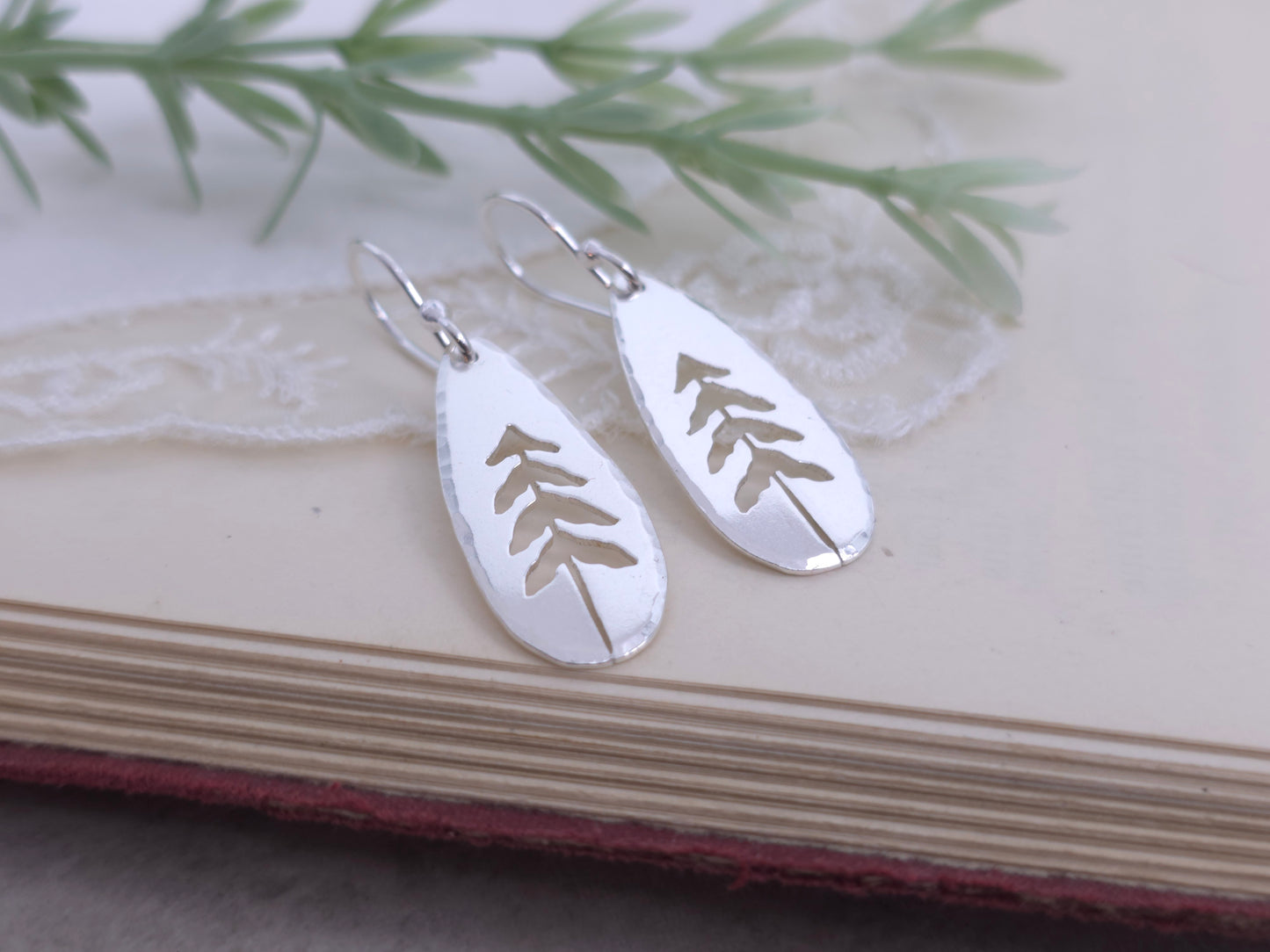 Sterling Silver Whimsical Pine Tree Earrings