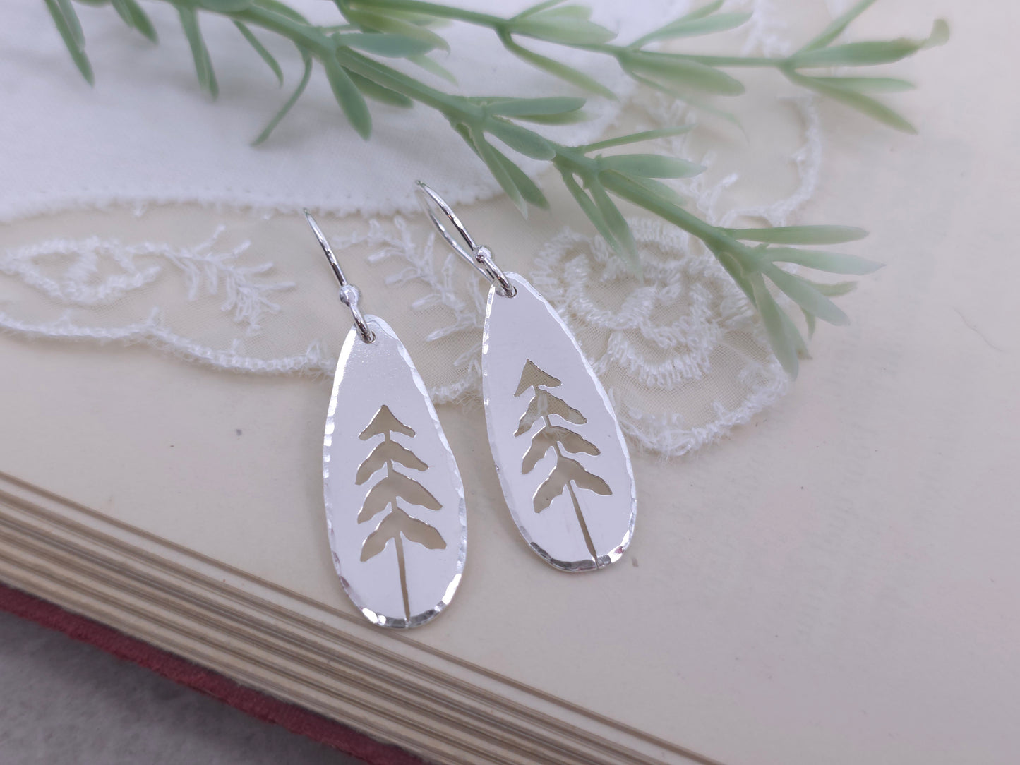 Sterling Silver Whimsical Pine Tree Earrings