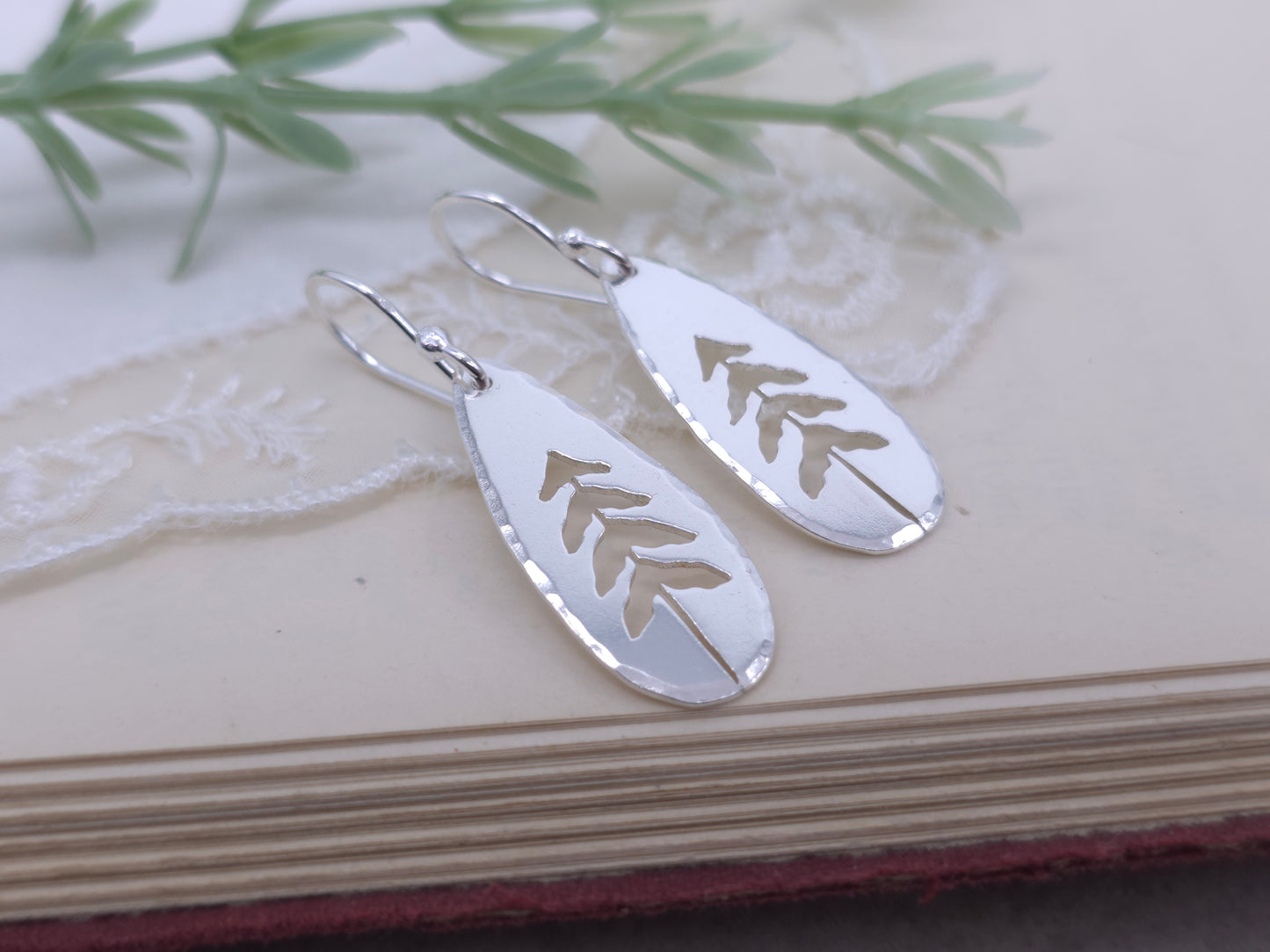 Sterling Silver Whimsical Pine Tree Earrings