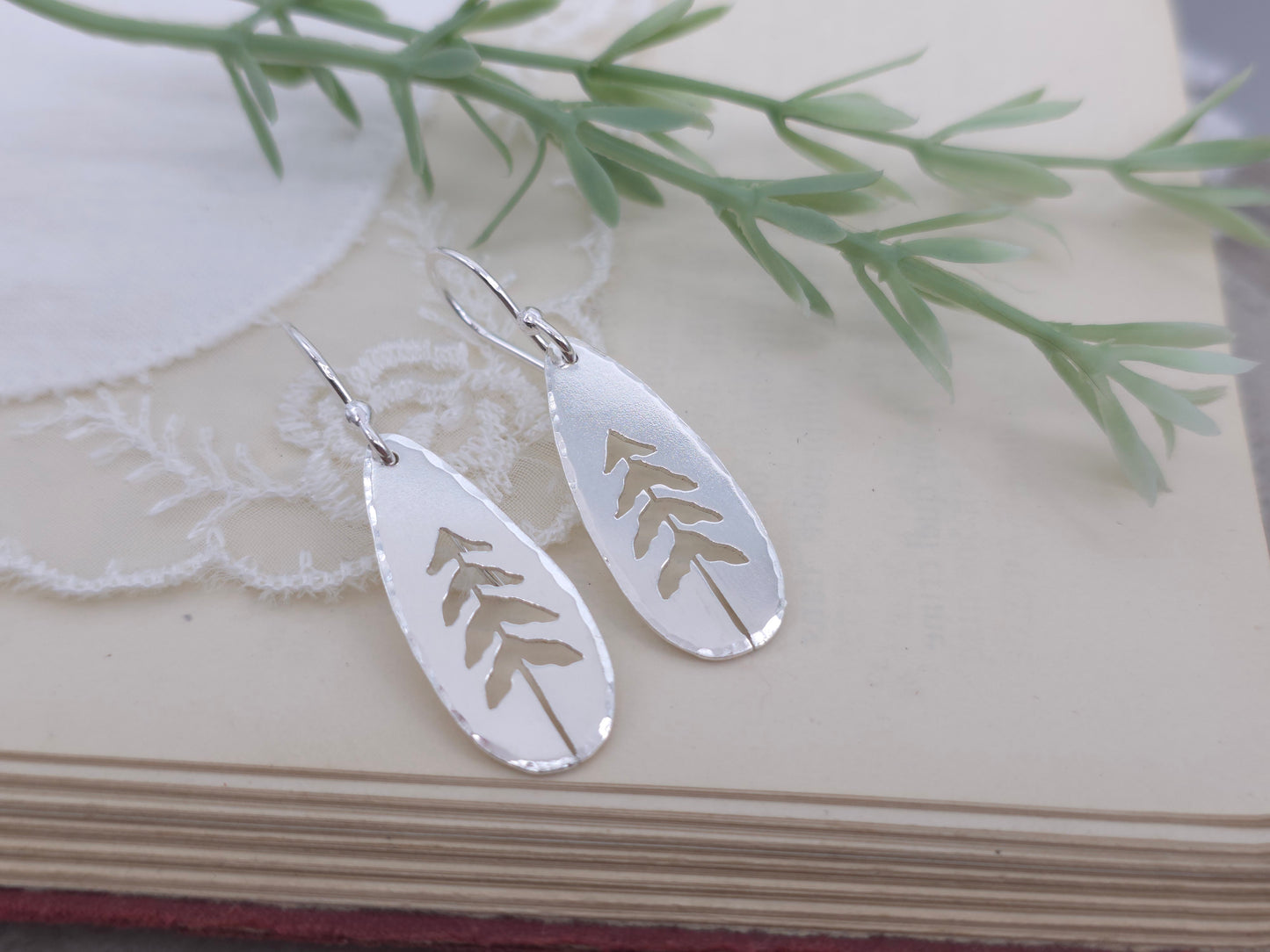 Sterling Silver Whimsical Pine Tree Earrings