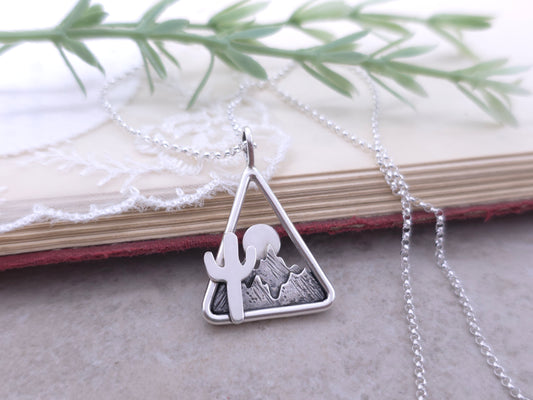 Sterling Silver Desert Mountain Necklace