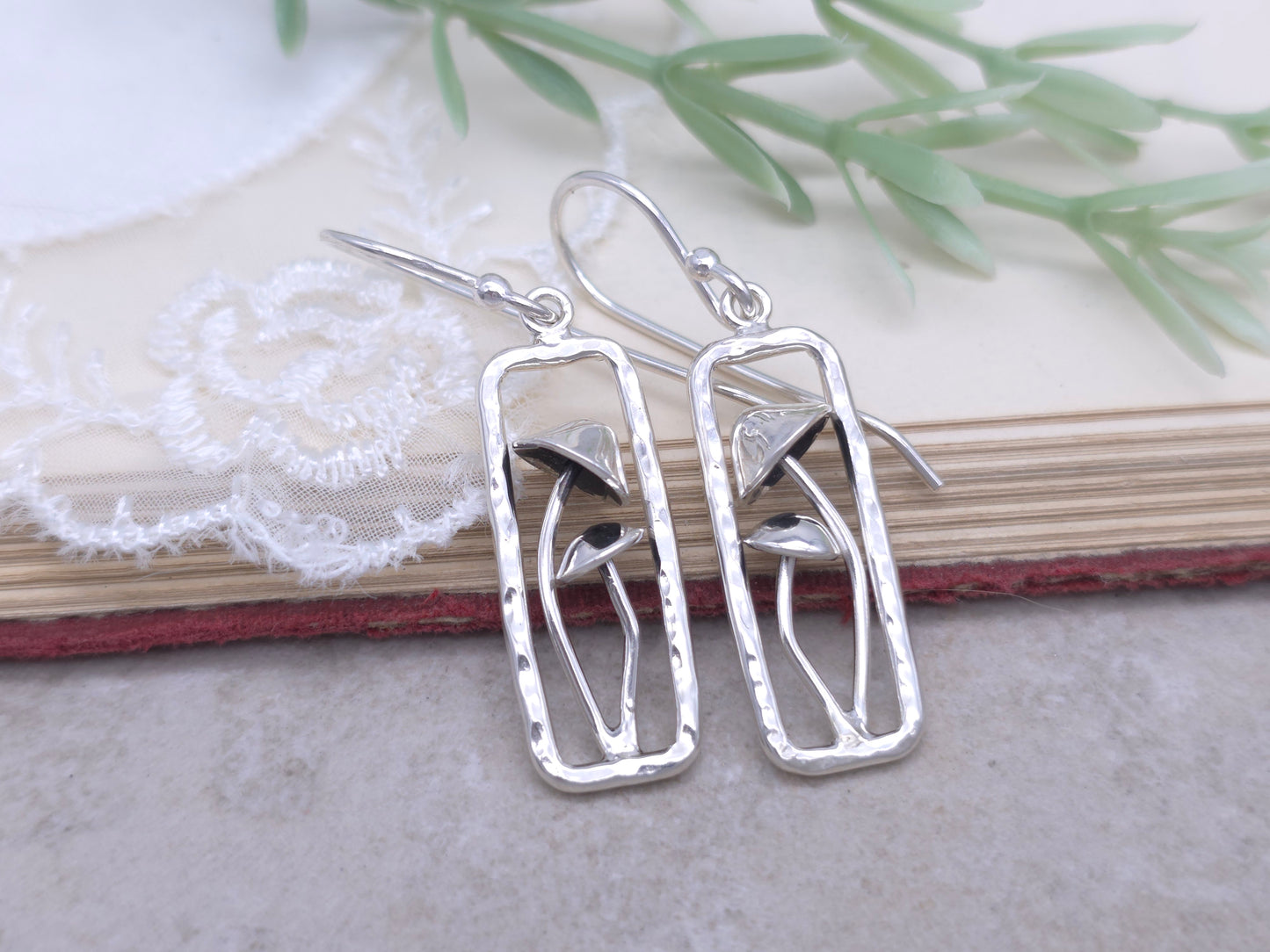 Sterling Silver Forager Mushroom Earrings