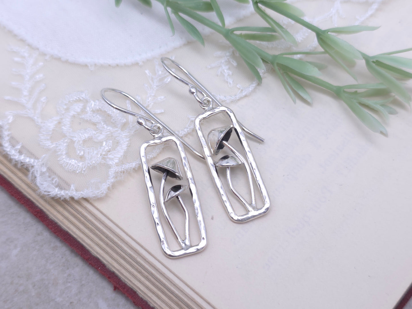 Sterling Silver Forager Mushroom Earrings