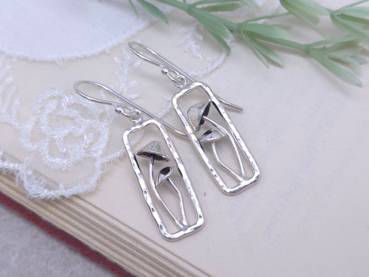 Sterling Silver Forager Mushroom Earrings