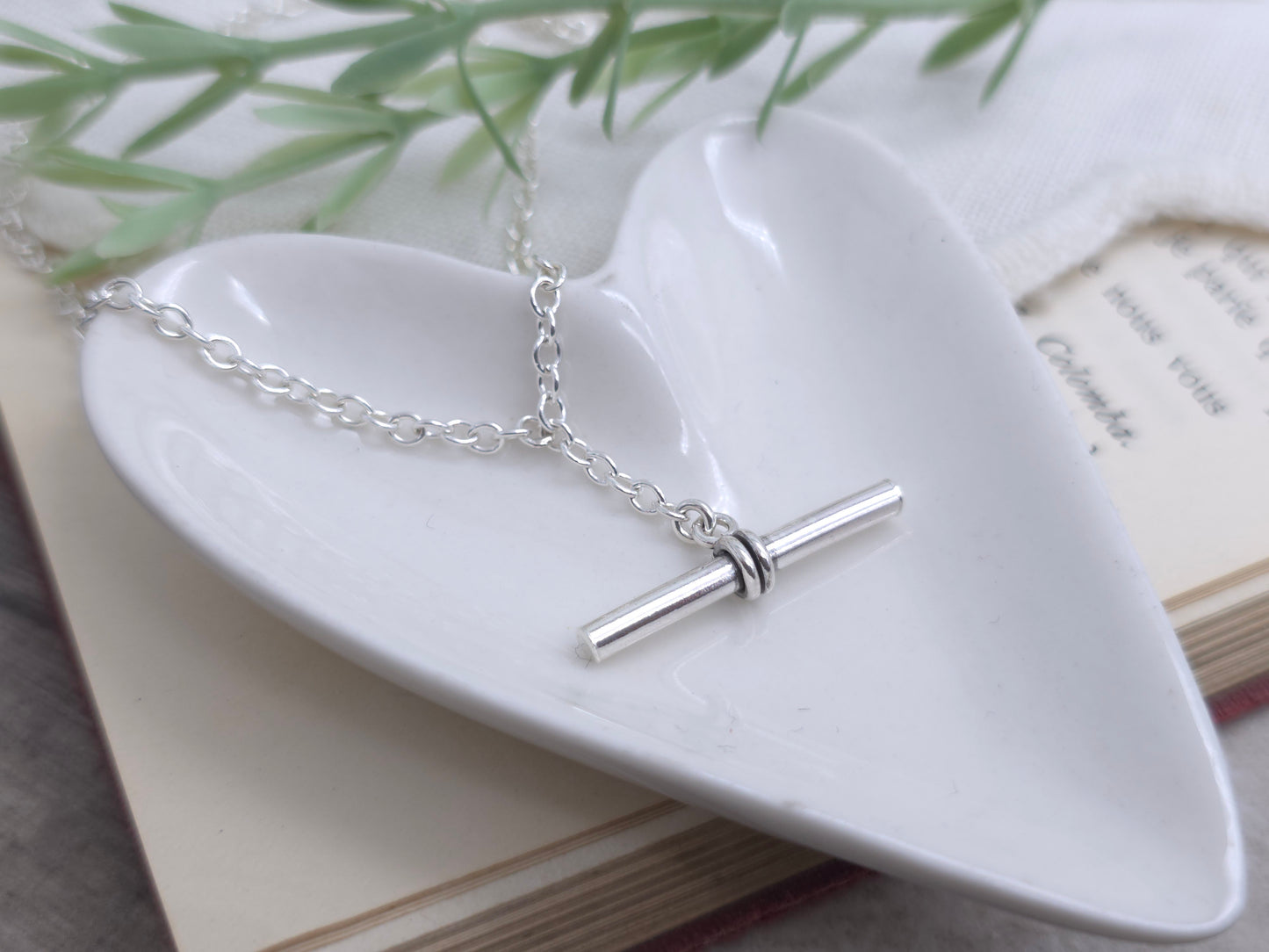 Sterling Silver Toggle Bar Pendant Necklace