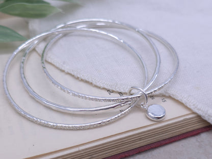 Sterling Silver Intertwined Bangle Set