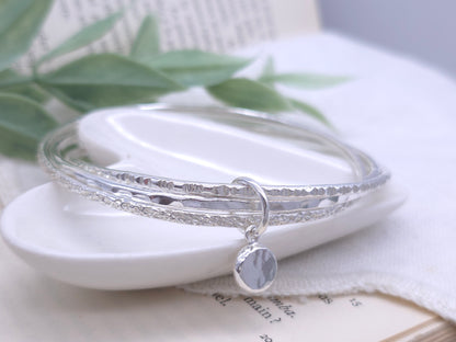 Sterling Silver Intertwined Bangle Set