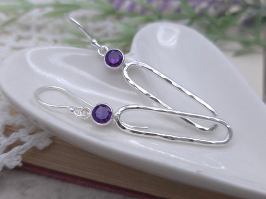 Sterling Silver Amethyst Earrings