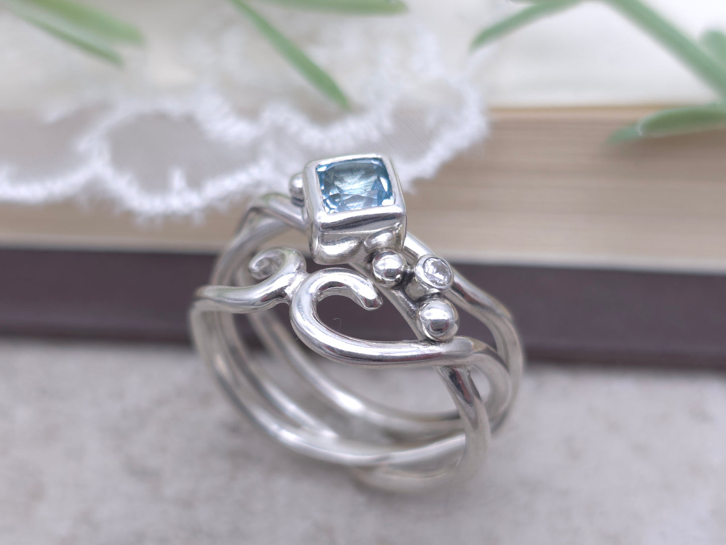 Sterling Silver & Sky-Blue Topaz Ring