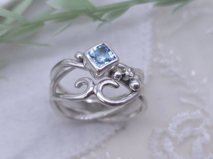 Sterling Silver & Sky-Blue Topaz Ring