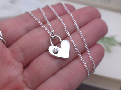 Sterling Silver Swarovski Crystal Heart Necklace