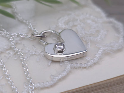 Sterling Silver Swarovski Crystal Heart Necklace