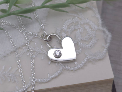 Sterling Silver Swarovski Crystal Heart Necklace