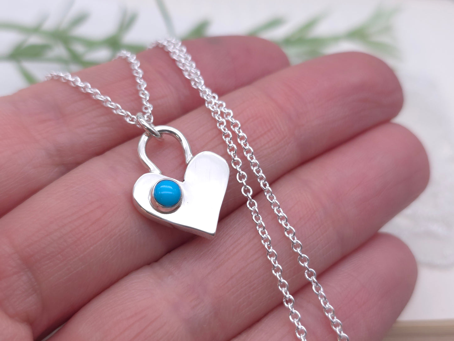 Sterling Silver & Turquoise Heart Necklace