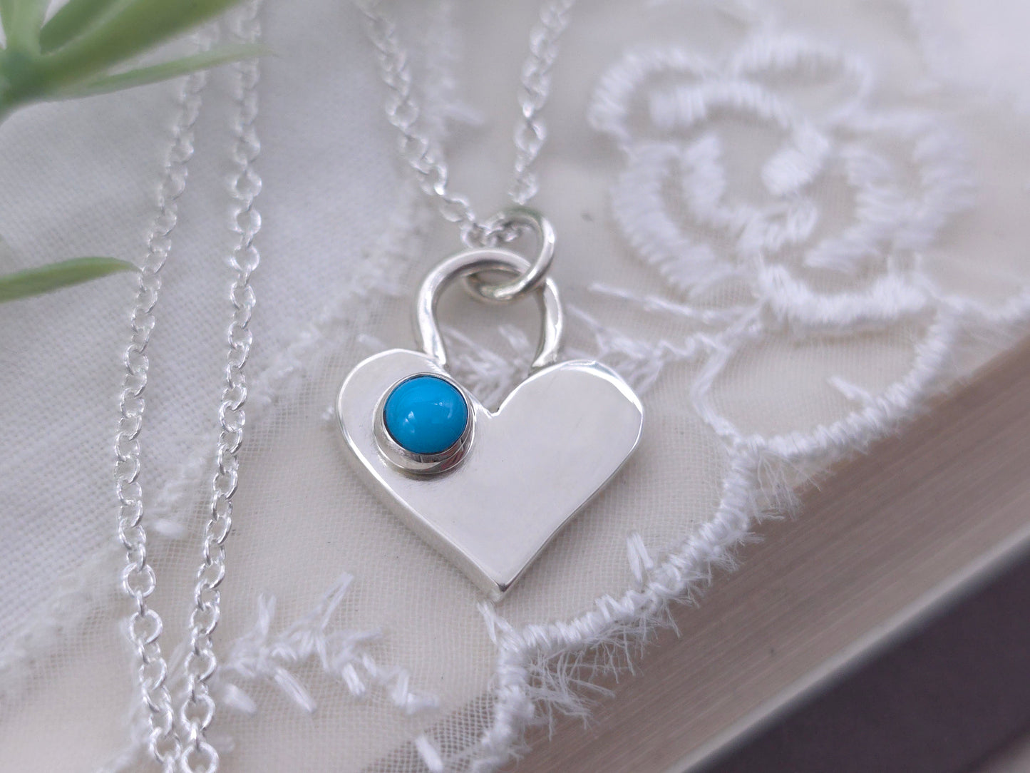 Sterling Silver & Turquoise Heart Necklace