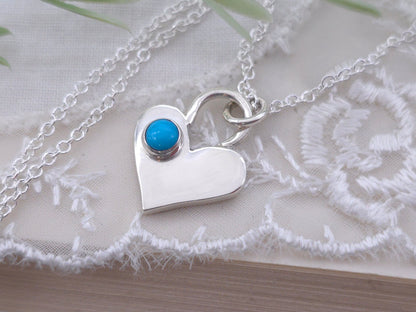 Sterling Silver & Turquoise Heart Necklace