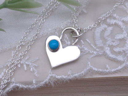 Sterling Silver & Turquoise Heart Necklace