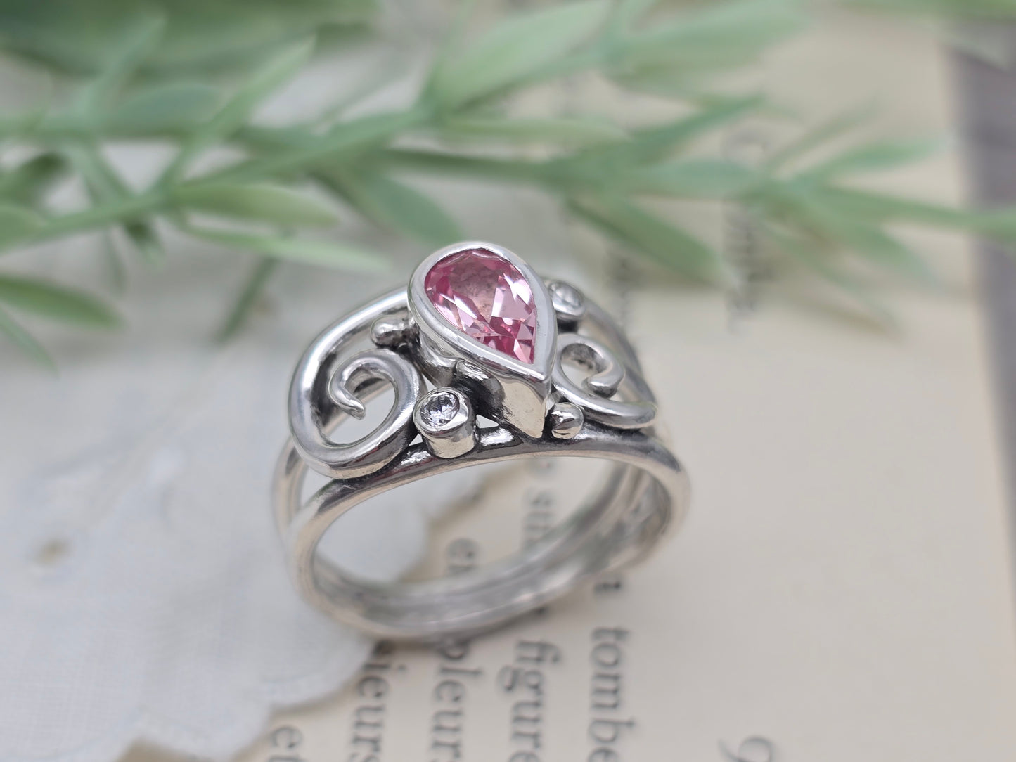 Sterling Silver & Pink Sapphire Ring