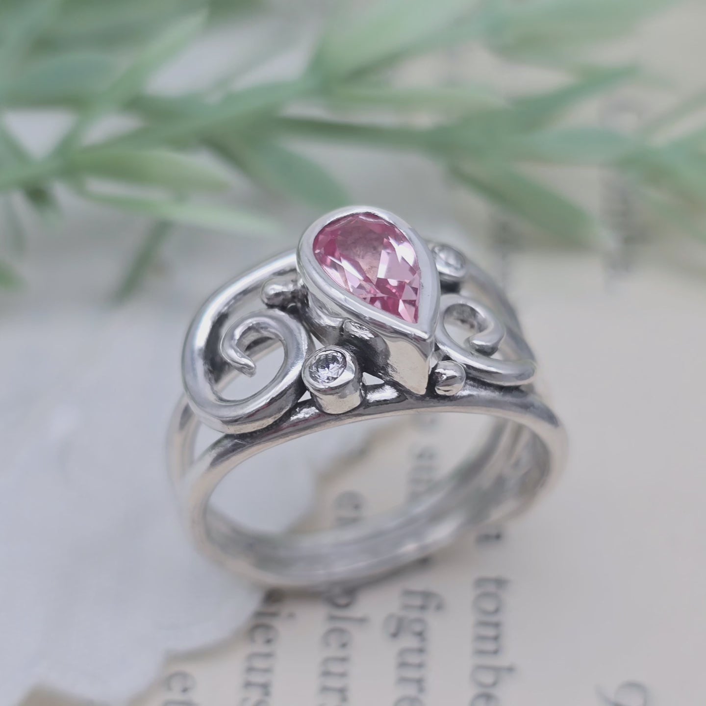 Sterling Silver & Pink Sapphire Ring