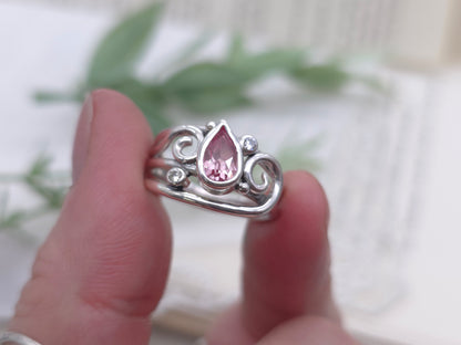 Sterling Silver & Pink Sapphire Ring