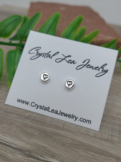 Sterling Heart Stud Earrings