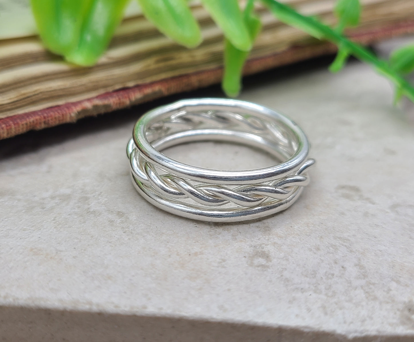 Sterling Hammered Stack Rings Set of 3