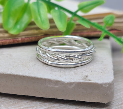 Sterling Hammered Stack Rings Set of 3