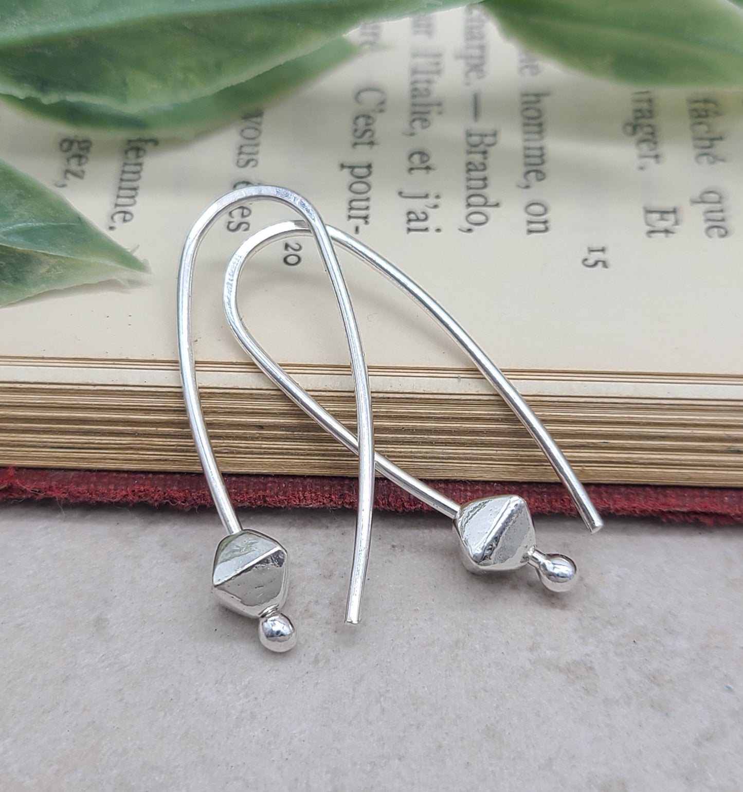 Sterling Silver Cushion Cube Threaders