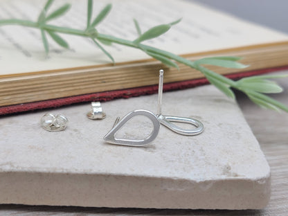 Sterling Teardrop Stud Earrings / Silver Studs