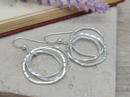 Sterling Multi Circle Hoop Earrings