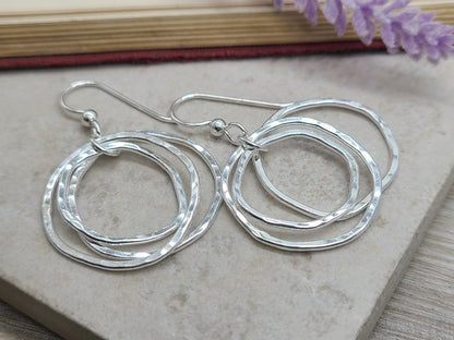 Sterling Multi Circle Hoop Earrings