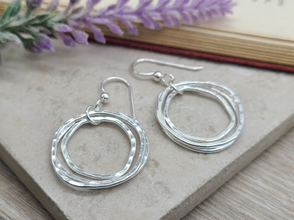 Sterling Multi Circle Hoop Earrings