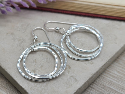 Sterling Multi Circle Hoop Earrings