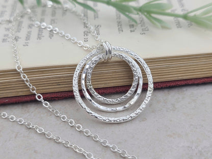 Sterling Silver Circle Pendant Necklace