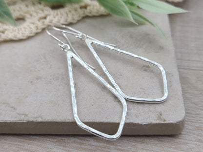 Sterling Silver Simple Chevron Earrings