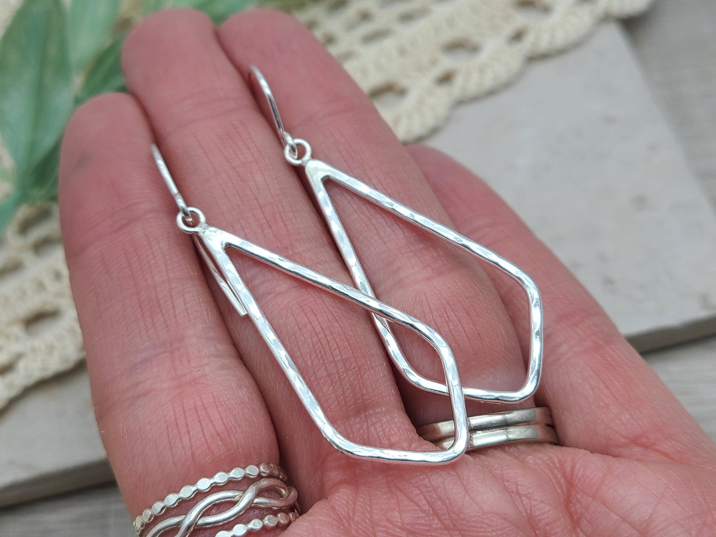 Sterling Silver Simple Chevron Earrings