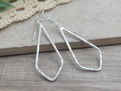 Sterling Silver Simple Chevron Earrings