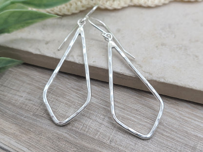 Sterling Silver Simple Chevron Earrings