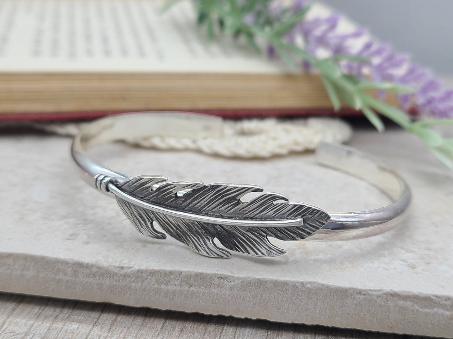 Sterling Silver Feather Cuff