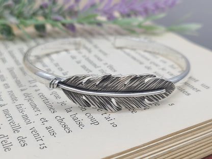 Sterling Silver Feather Cuff