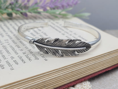 Sterling Silver Feather Cuff