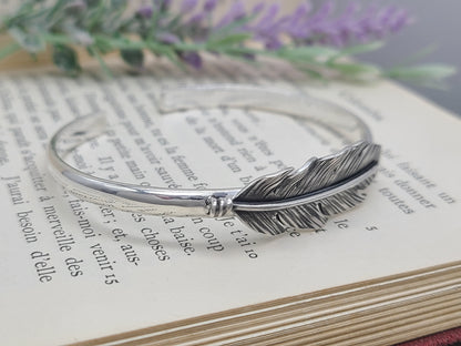 Sterling Silver Feather Cuff